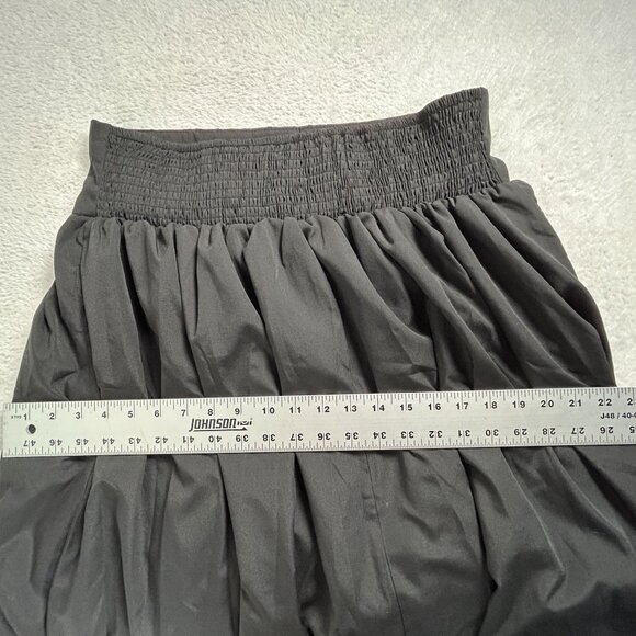 Womens Black Smocked Waist Maxi Skirt XL Elastic Waist Cotton Blend Pull-On - Picture 6 of 9
